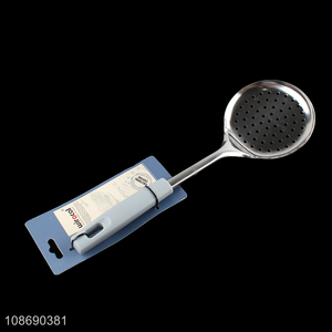 Latest design stainless steel kitchen utensils slotted ladle for sale