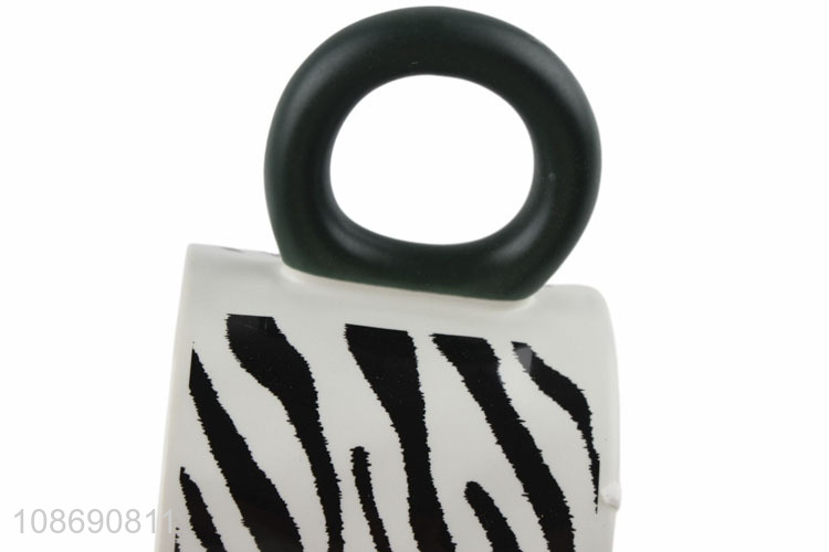 New product novelty zebra coffee mug ceramic water cup with handle