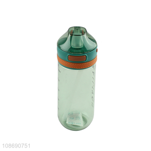 Wholesale 550ml plastic water bottle with duckbill straw for school kids