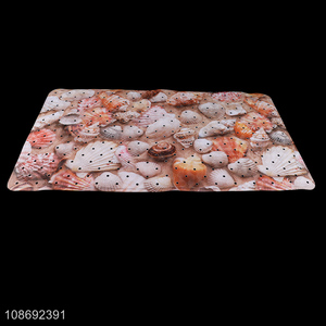 Hot sale seashell printed non-slip pvc bath mat for bathroom