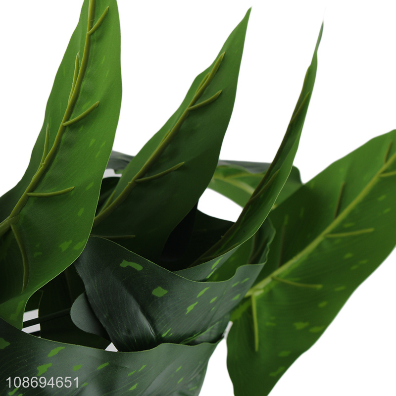 Best selling plastic natural green simulation leaves artificial plants for decoration