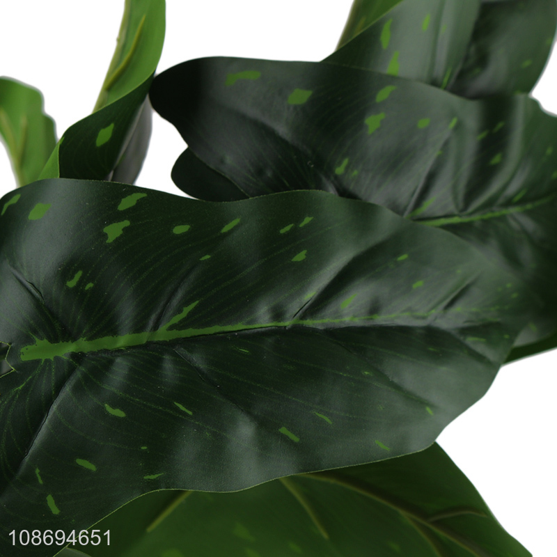 Best selling plastic natural green simulation leaves artificial plants for decoration