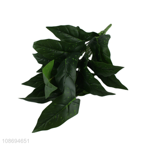 Best selling plastic natural green simulation leaves artificial plants for decoration