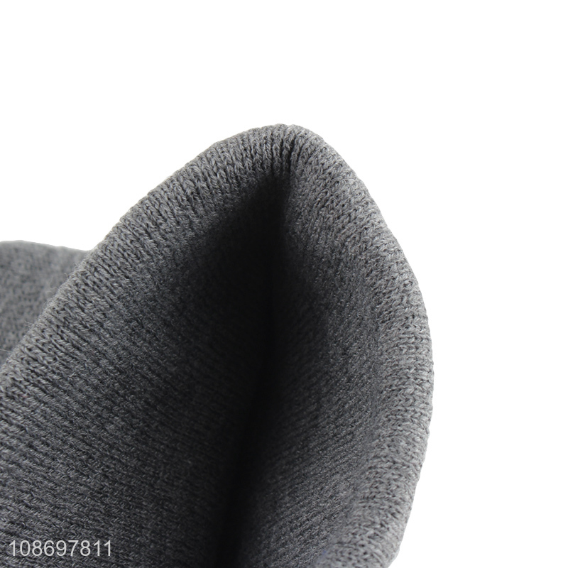 China factory grey fashion winter beanies hat knit hat for outdoor