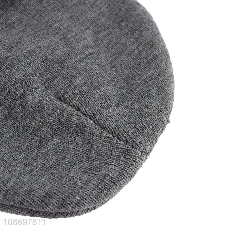 China factory grey fashion winter beanies hat knit hat for outdoor