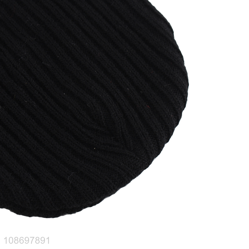 Most popular black comfortable fashion men women beanies hat winter hat