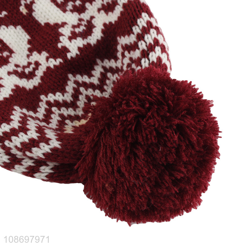 Top selling fashion acrylic embroidery knitted winter beanies hat wholesale