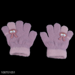 Good quality cartoon rabbit children polyester gloves for winter