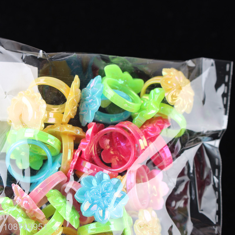 Top selling plastic flower jewelry ring for party supplies