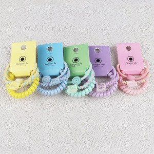 Hot selling women elastic woven hair ties telephone cord hair ropes