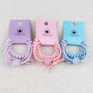 Good price candy colored elastic hair bands hair ropes hair ties