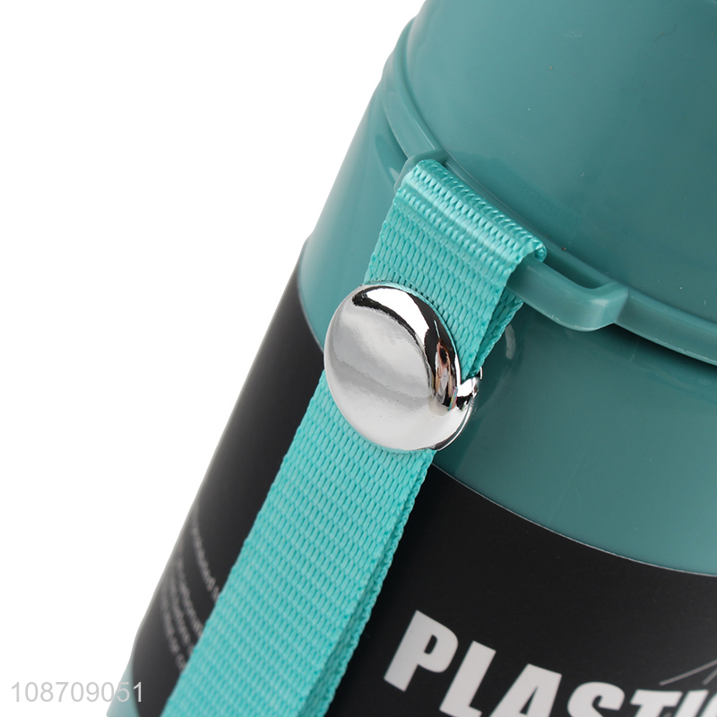 Wholesale high quality 550ml plastic shell glass water bottle with handle