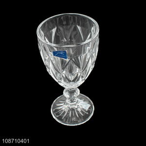 New products 320ml embossed pattern wine goblet cocktail glasses