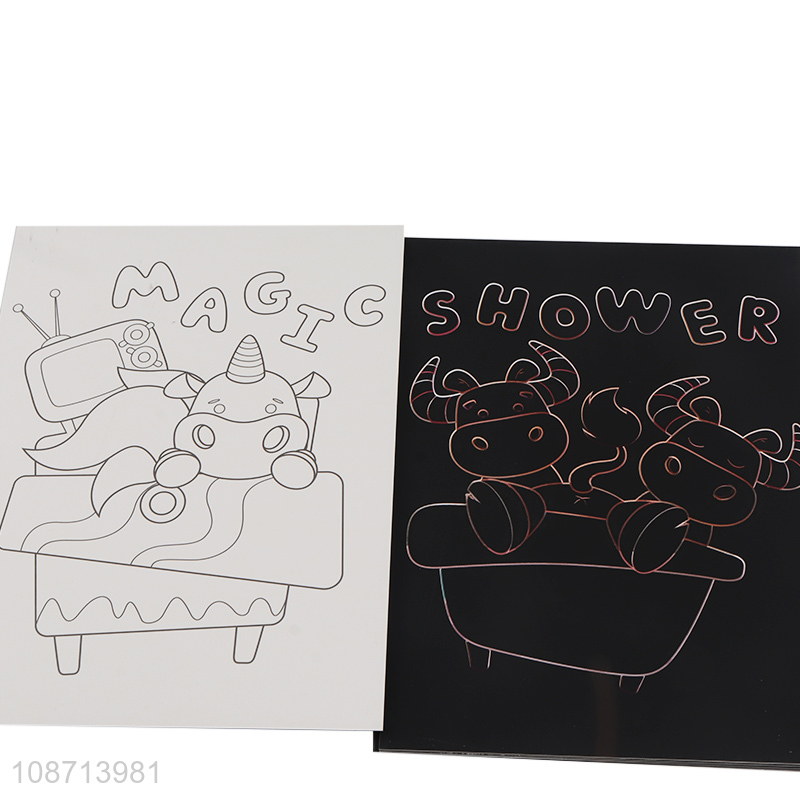 Hot items cartoon children diy painting toys scratch art card art paper for sale