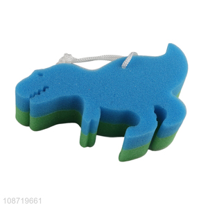 Good selling cartoon dinosaur shape shower bath skin exfoliating sponge