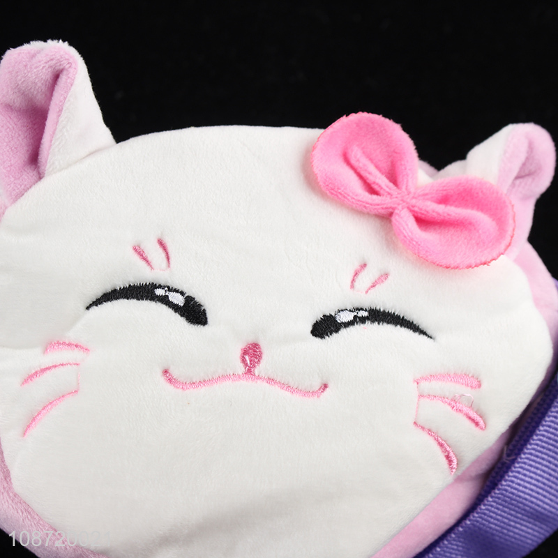 New arrival cute cartoon cat fluffy crossbody bag for kids children