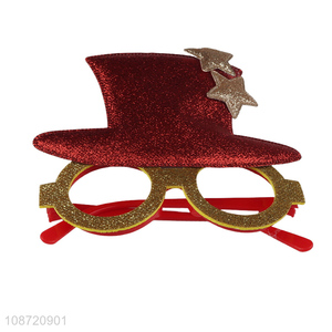 New arrival glitter Christmas glasses Xmas party eyewear frame for kids