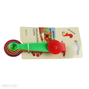 Latest design multicolor plastic 5pcs measuring tool measuring spoon set