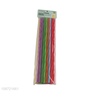 Wholesale rainbow color reusable long plastic replacement drinking straws