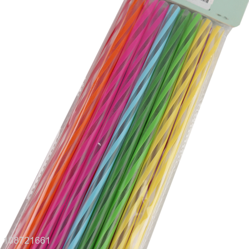 Wholesale rainbow color reusable long plastic replacement drinking straws