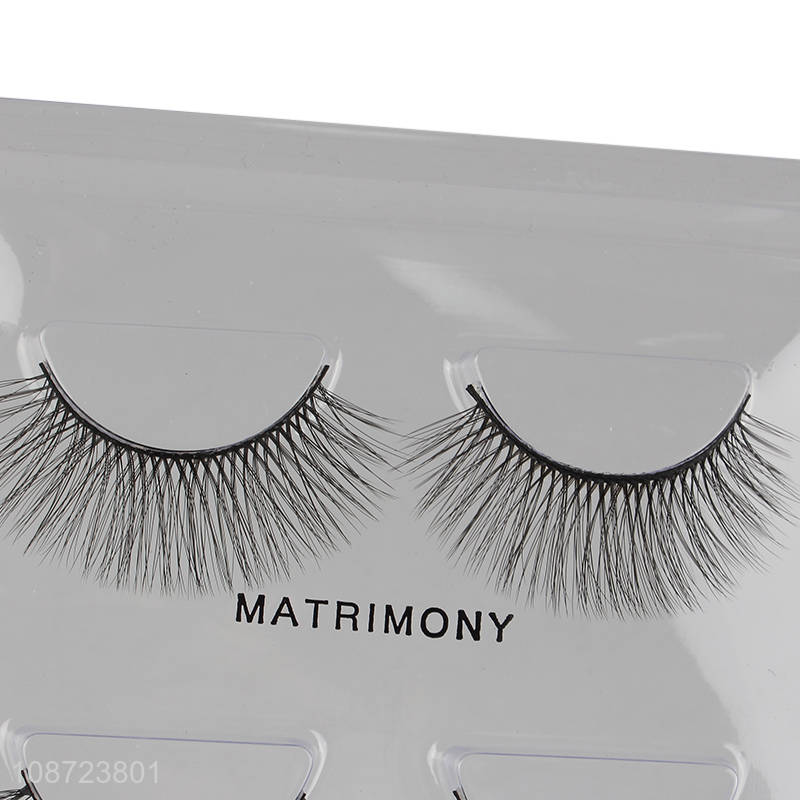 Good quality natural false eyelashes set with eyelash adhesive