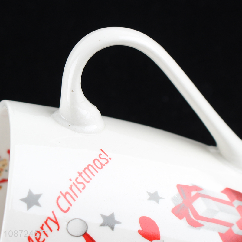 Good quality Christmas ceramic milk cup porcelain coffee mug with handle