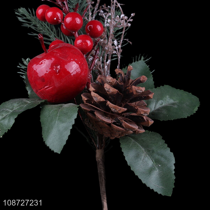 High quality artificial Christmas branch artificial pine picks with red berries