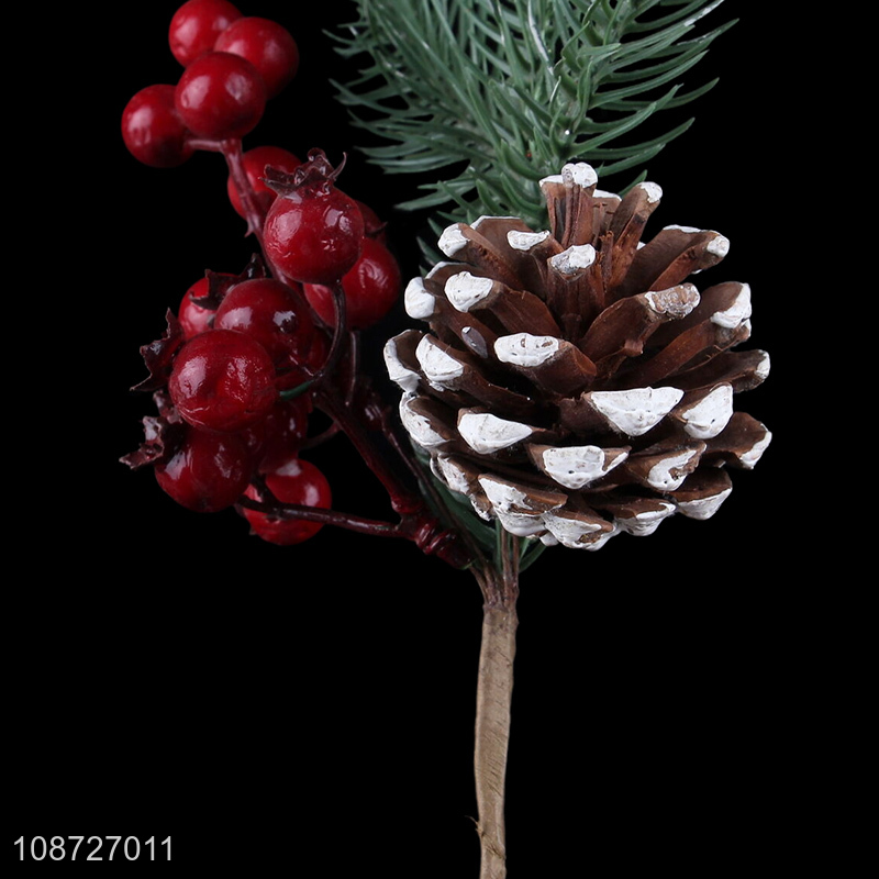 High quality artificial Christmas tree picks artificial floral pinecone branches