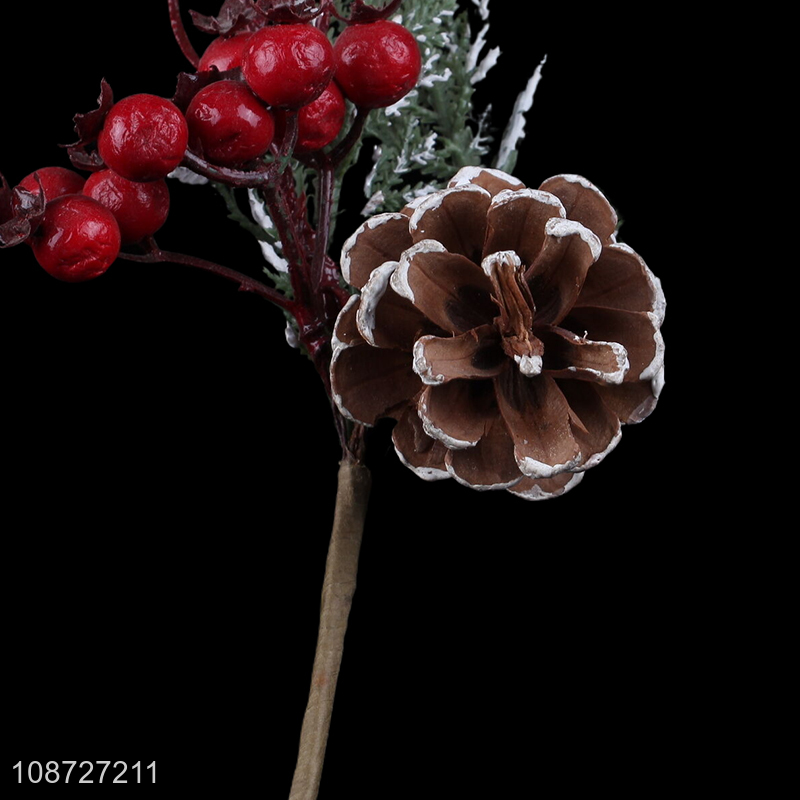 Good quality artificial Christmas floral picks twigs artificial pinecone picks