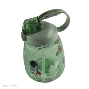 New product 1300ml cartoon plastic water bottle with shoulder strap