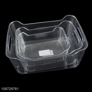 Wholesale clear plastic refrigerator organizer food storage box for pantry