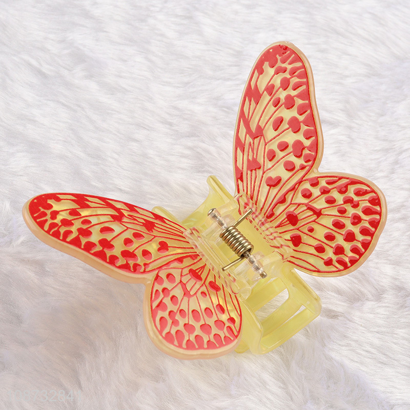 New product butterfly shape acrylic hair claw clips for girls