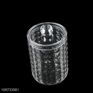 Low price transparent round cotton swab box storage box for sale