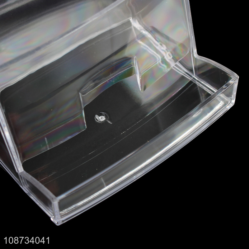 Online wholesale household clear cotton swab storage box with bamboo lid