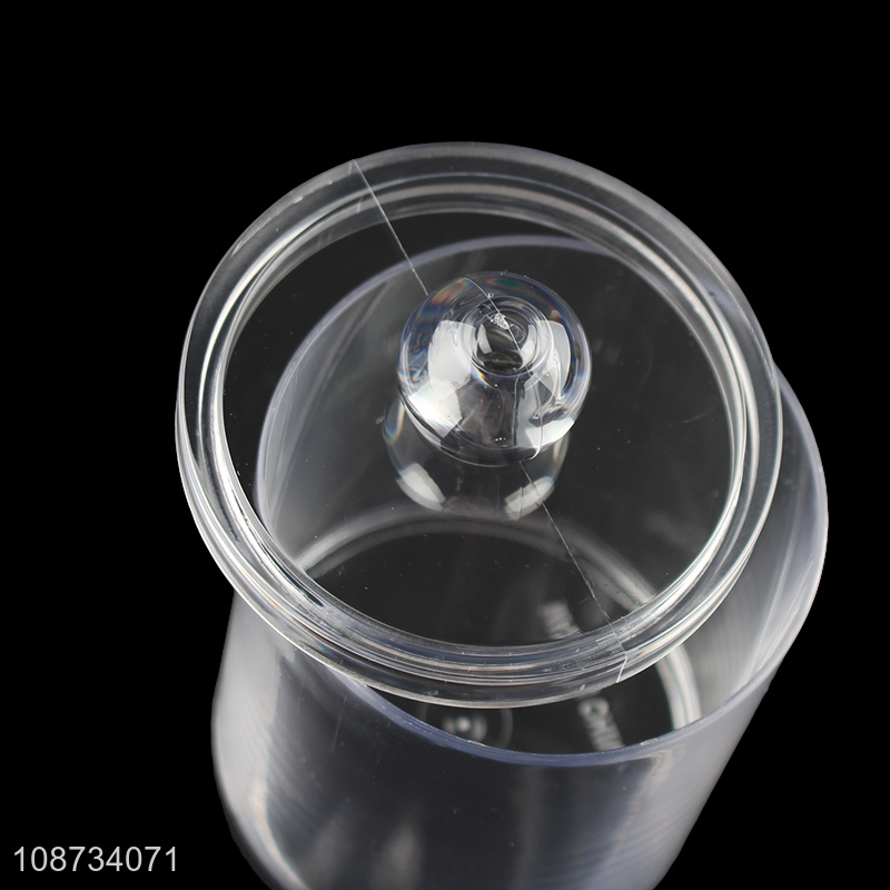 China wholesale round clear cotton swab storage box with lid