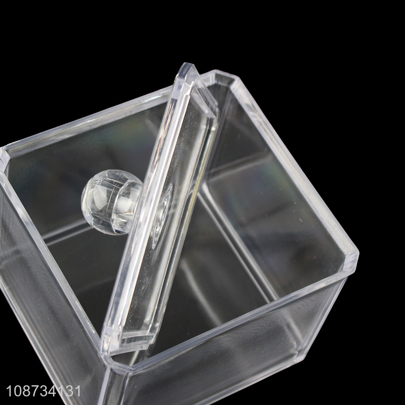 Popular product double-layer clear cotton swab storage box makeup organizer