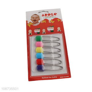 Popular product 6 pieces baby diaper pins with safe locking closures