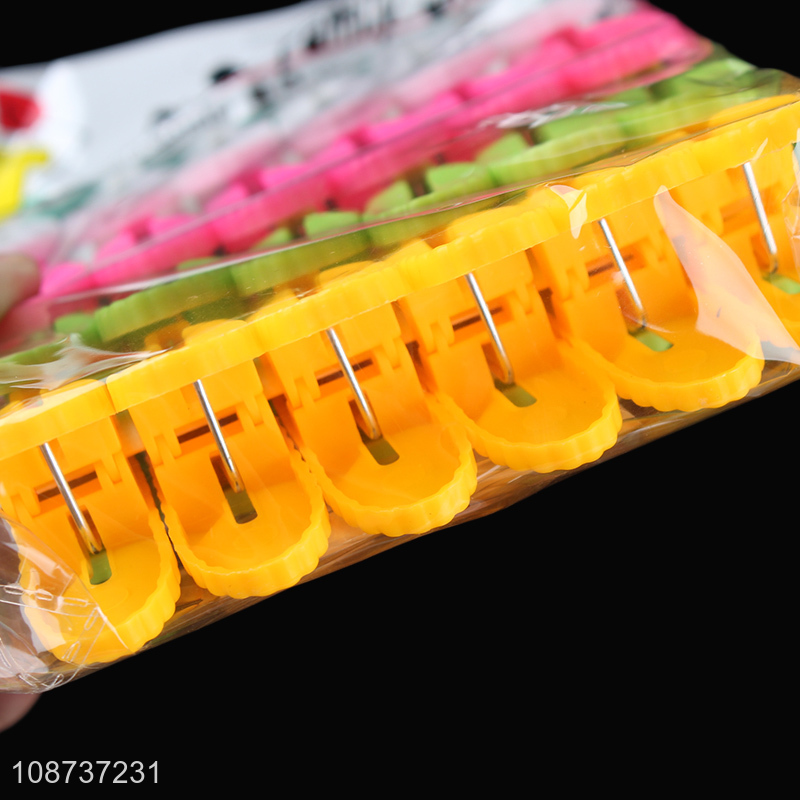 Wholesale 24pcs plastic clothes pins outdoor laundry clothes pegs