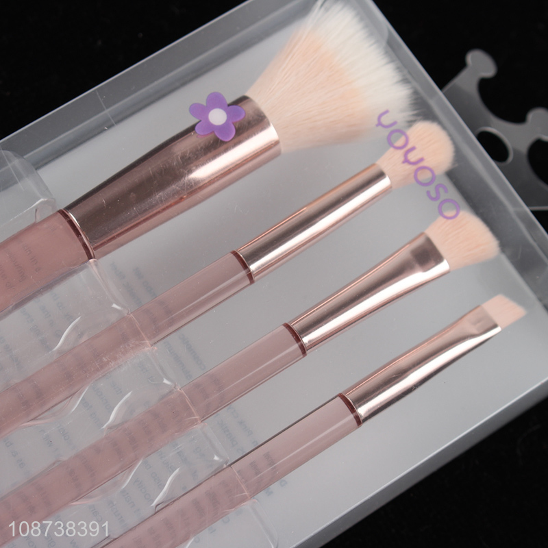 Good quality 4pcs synthetic bristles makeup brush set for women