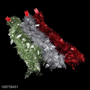 Wholesale Christmas tinsel garland metallic twist garland Christmas suppplies