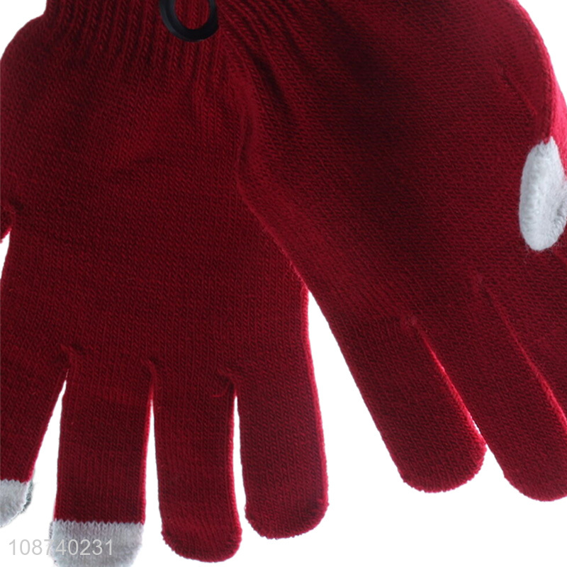 Good selling winter warm knitted women gloves touch screen gloves