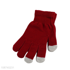 Good selling winter warm knitted women gloves touch screen gloves