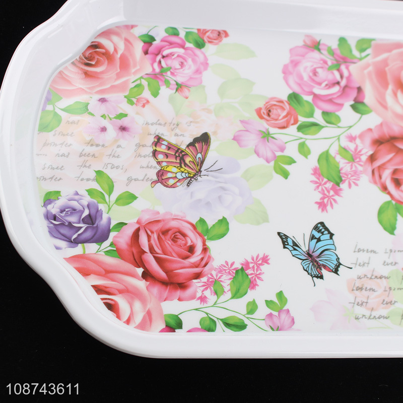 Wholesale floral printed melamine serving tray melamine serving platter