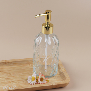 New arrival transparent bathroom accessories hand pump liquid soap dispenser bottle