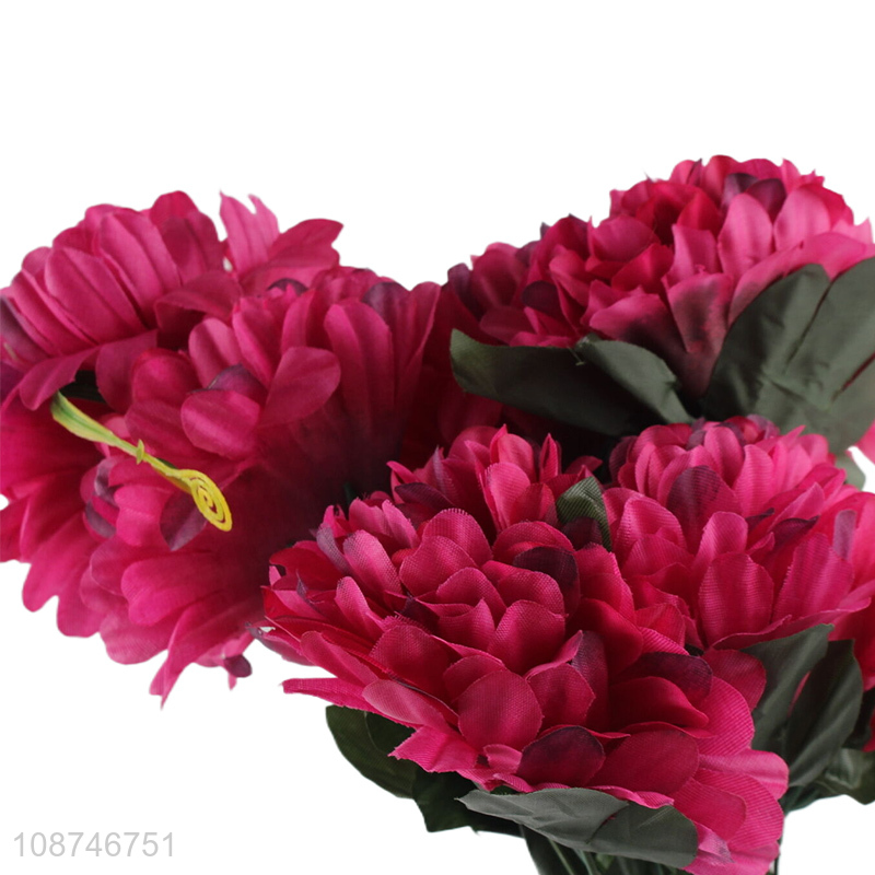 Wholesale 9 head artificial flower faux chrysanthemum for home decoration