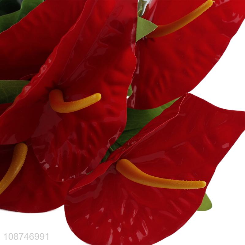 Wholesale 18 head artificial anthurium fake flower for home kitchen decor