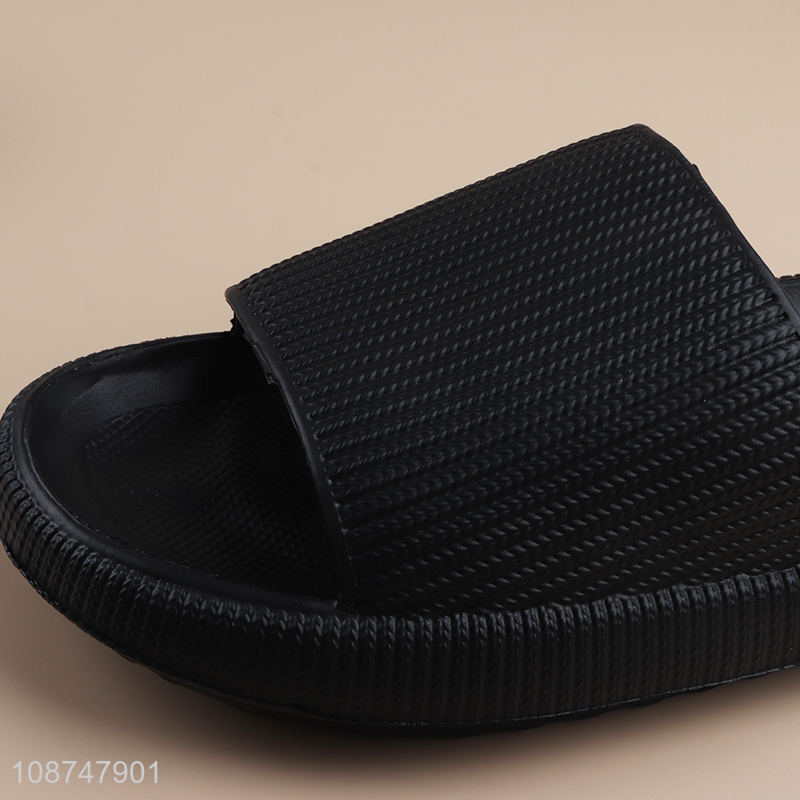 New arrival black non-slip indoor home slippers soft sole slippers for sale