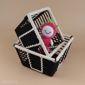 Hot selling multi-purpose cotton rope woven storage basket desktop organizer