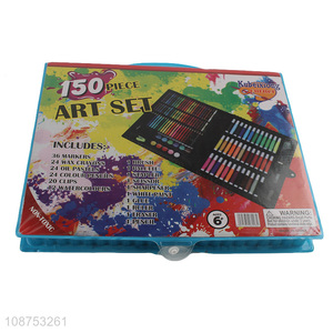 Hot selling 150 pieces art set with markers, wax crayons, oil pastels etc