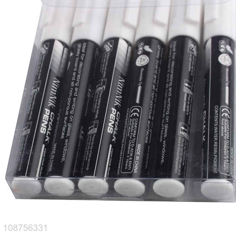 Wholesale 6 pieces window marker pens liquid chalk pens for marking